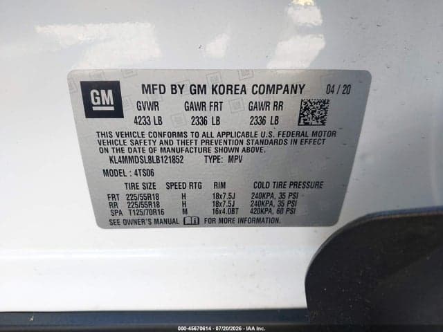 2020 BUICK ENCORE GX FWD SELECT 9