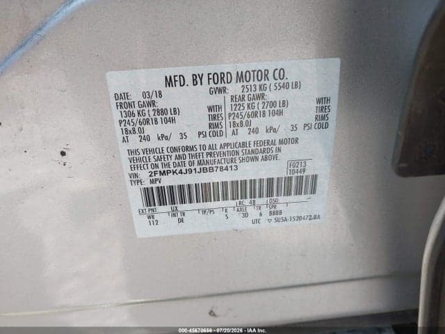 2018 FORD EDGE SEL 9