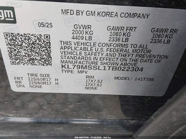 2026 CHEVROLET TRAILBLAZER AWD ACTIV 9