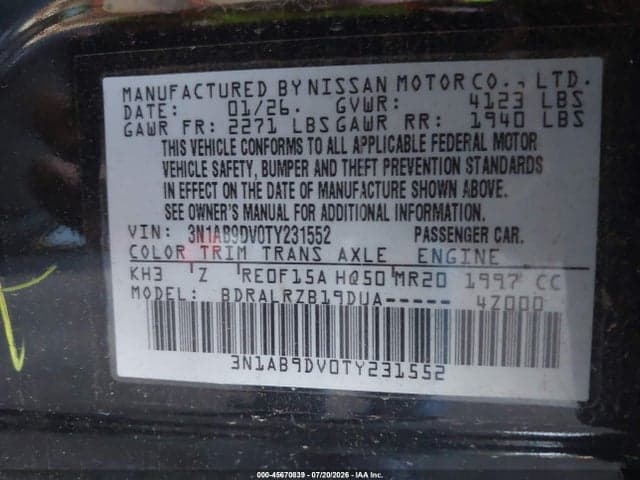 2026 NISSAN SENTRA SR 9
