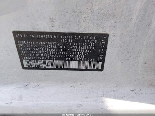 2021 VOLKSWAGEN JETTA 1.4T SEL PREMIUM 9