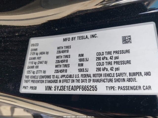 2023 TESLA MODEL 3 REAR-WHEEL DRIVE 9