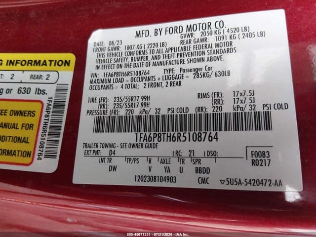 2024 FORD MUSTANG ECOBOOST FASTBACK 9