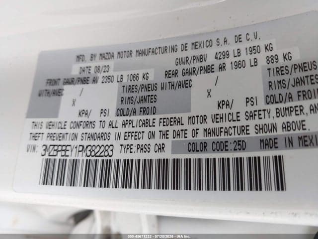 2023 MAZDA MAZDA3 2.5 TURBO PREMIUM PLUS 9