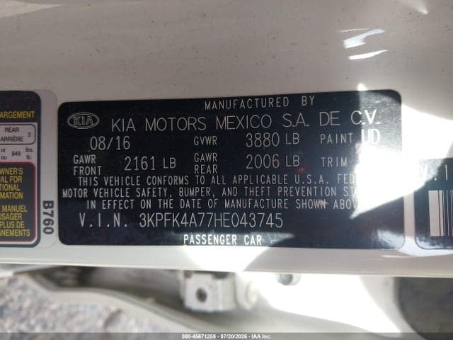 2017 KIA FORTE LX 9