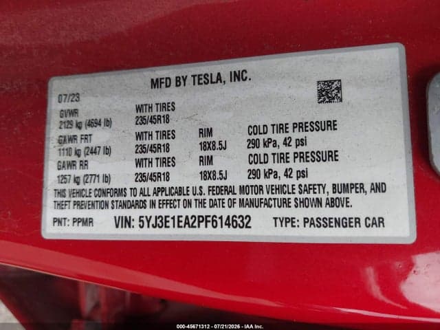 2023 TESLA MODEL 3 REAR-WHEEL DRIVE 9