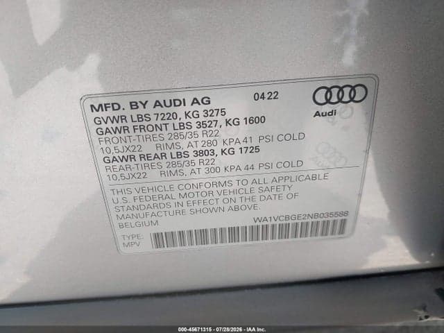 2022 AUDI E-TRON S PRESTIGE QUATTRO 9