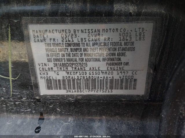 2023 NISSAN SENTRA SV XTRONIC CVT 9
