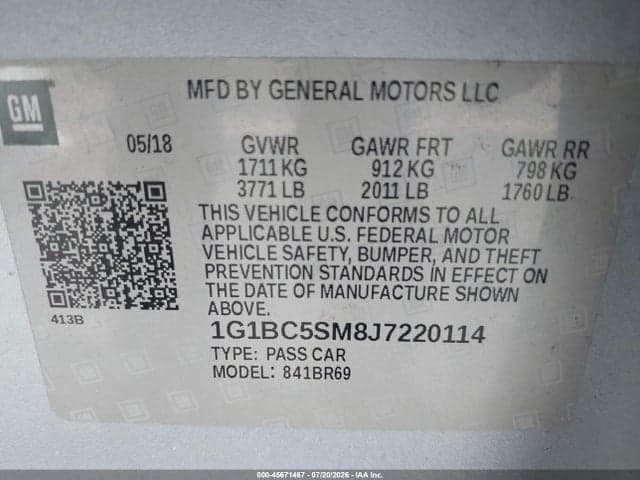 2018 CHEVROLET CRUZE LS AUTO 9