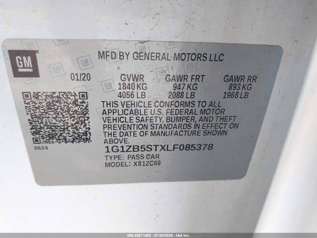 2020 CHEVROLET MALIBU FWD LS 9