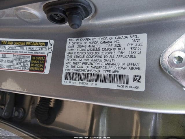 2021 HONDA CR-V AWD EX-L 9