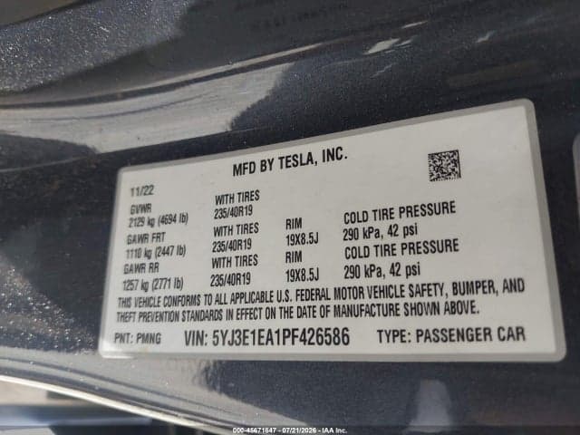 2023 TESLA MODEL 3 REAR-WHEEL DRIVE 9