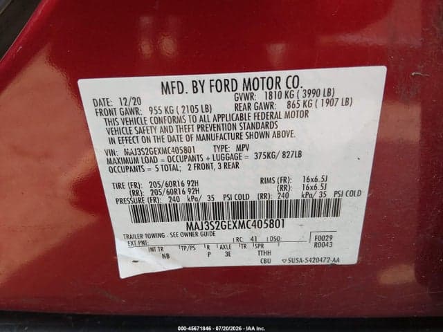 2021 FORD ECOSPORT SE 9