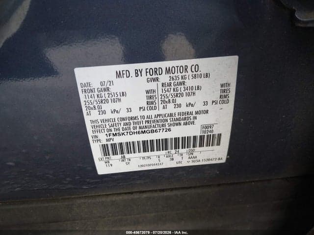 2021 FORD EXPLORER XLT 9