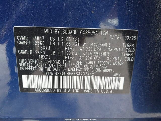 2025 SUBARU CROSSTREK SPORT 9