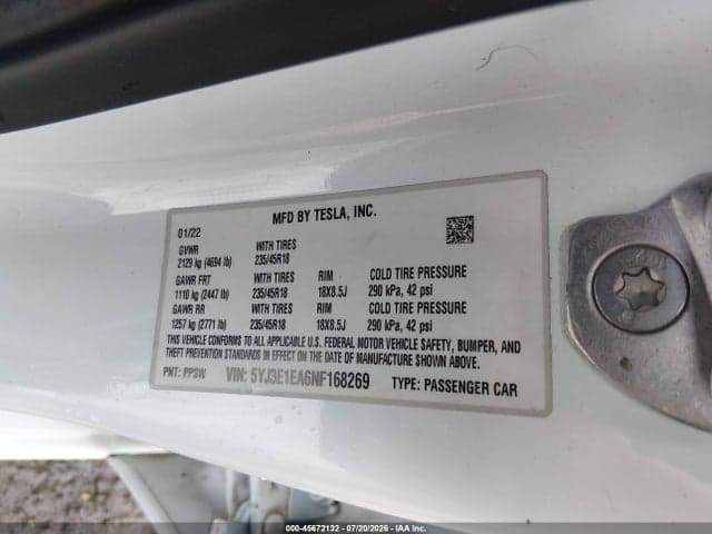 2022 TESLA MODEL 3 REAR-WHEEL DRIVE 9