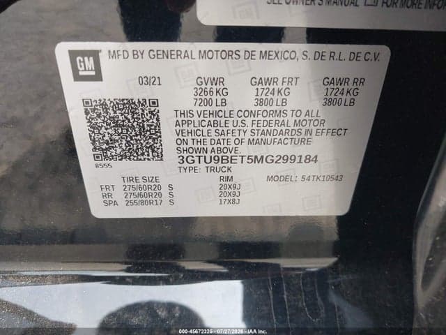 2021 GMC SIERRA 1500 4WD SHORT BOX SLE 9