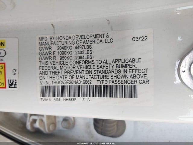 2022 HONDA ACCORD HYBRID SPORT 9