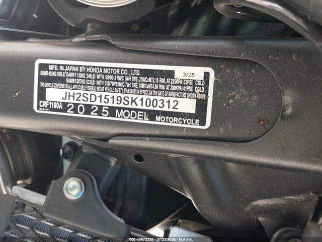 2025 HONDA CRF1000 A 10
