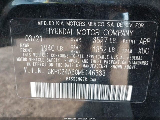2021 HYUNDAI ACCENT SE 9