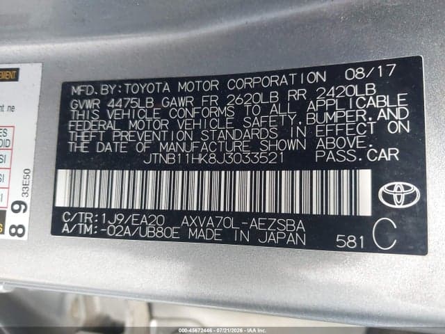 2018 TOYOTA CAMRY SE 9