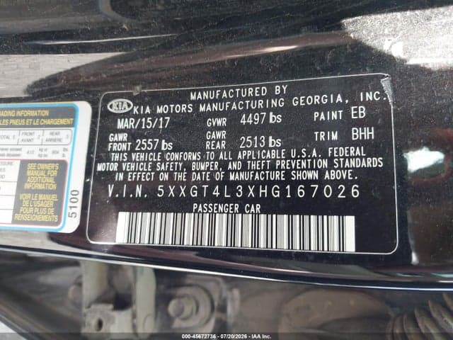2017 KIA OPTIMA LX 9