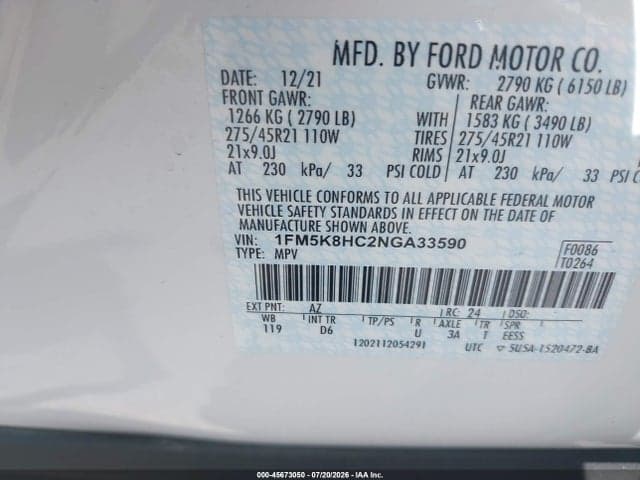 2022 FORD EXPLORER PLATINUM 9