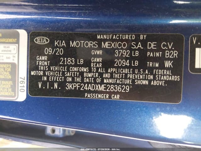 2021 KIA FORTE LXS 9