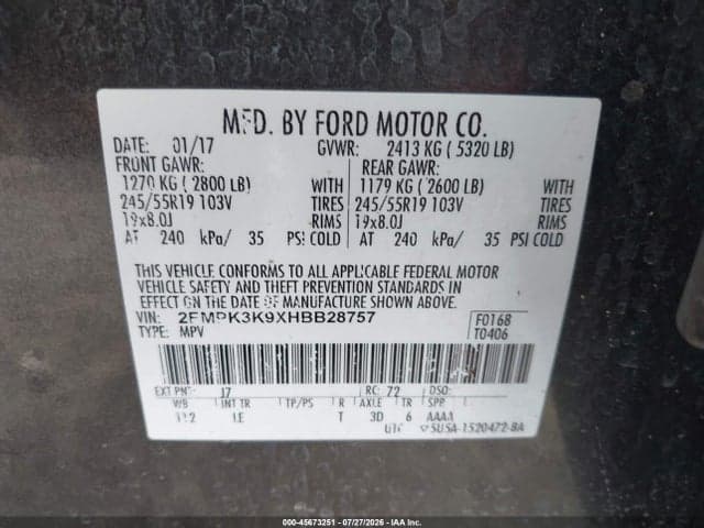 2017 FORD EDGE TITANIUM 9