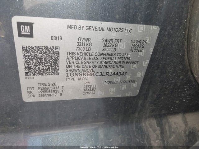 2020 CHEVROLET TAHOE 4WD LT 9