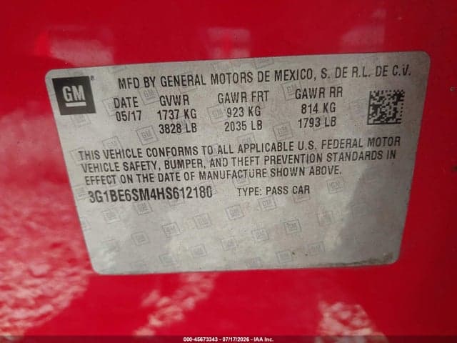 2017 CHEVROLET CRUZE LT AUTO 10