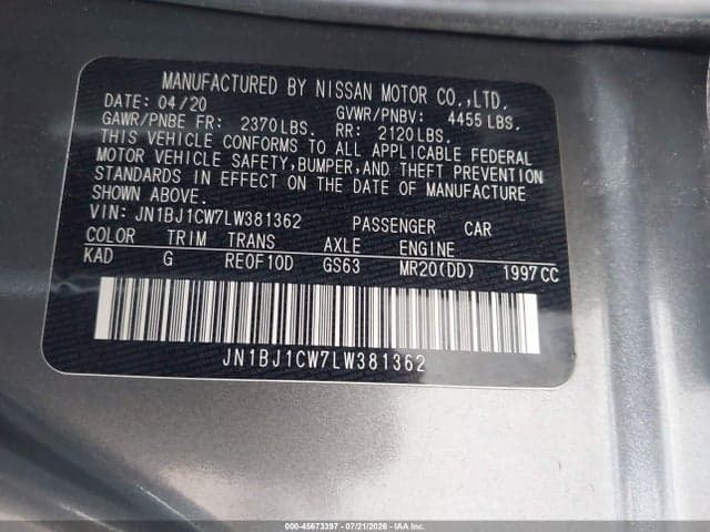 2020 NISSAN ROGUE SPORT SV AWD XTRONIC CVT 9
