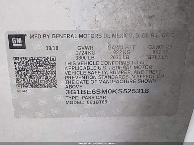 2019 CHEVROLET CRUZE LT 9