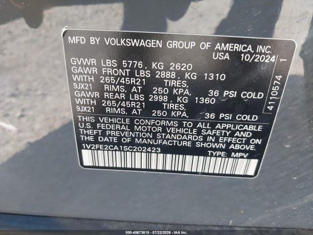2025 VOLKSWAGEN ATLAS CROSS SPORT 2.0T SEL PREMIUM R-LINE 9