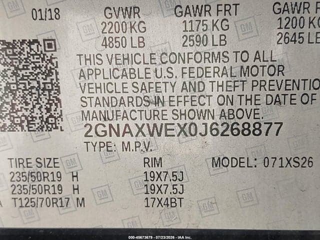 2018 CHEVROLET EQUINOX PREMIER 9