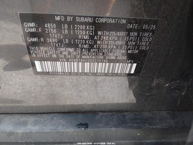 2025 SUBARU OUTBACK 9