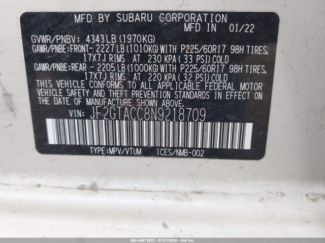2022 SUBARU CROSSTREK PREMIUM 9