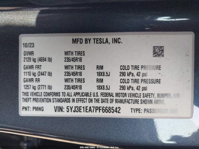 2023 TESLA MODEL 3 REAR-WHEEL DRIVE 9