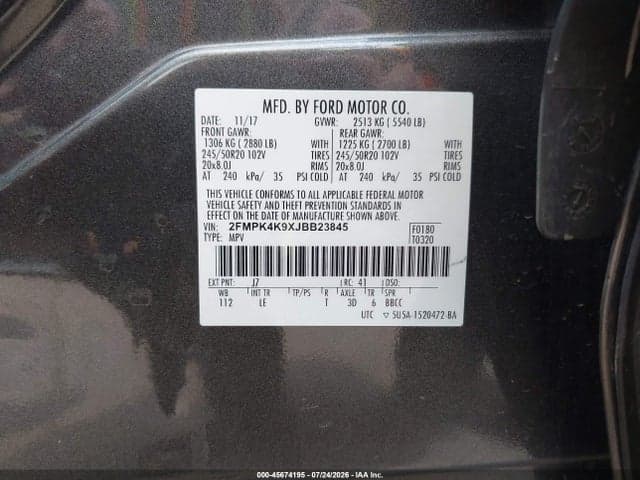 2018 FORD EDGE TITANIUM 9