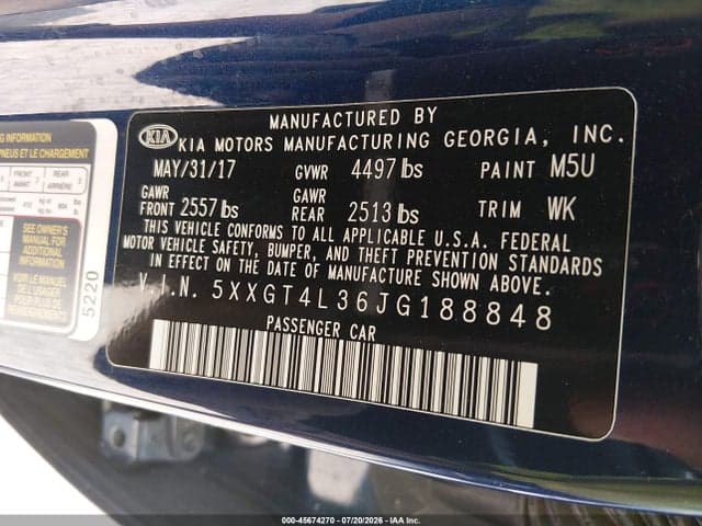 2018 KIA OPTIMA S 9