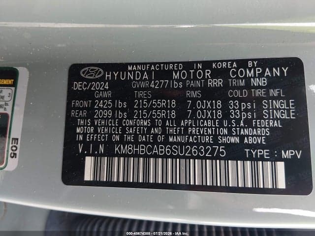2025 HYUNDAI KONA SEL 9