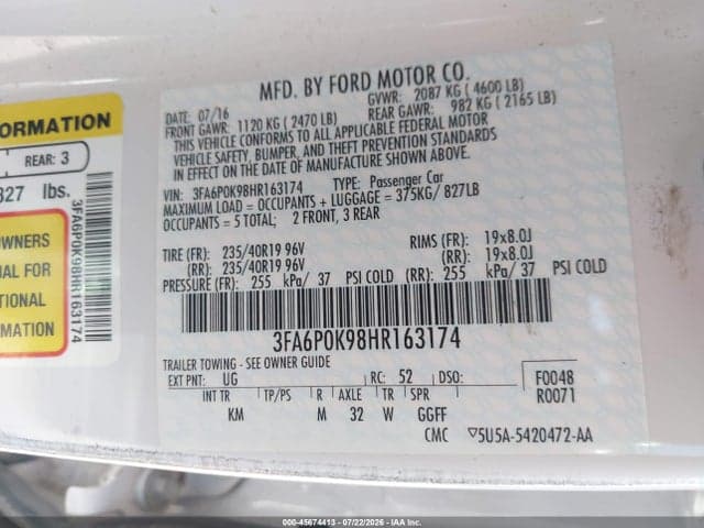 2017 FORD FUSION TITANIUM 9