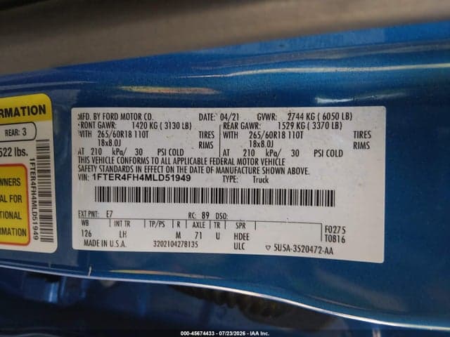 2021 FORD RANGER XL 9