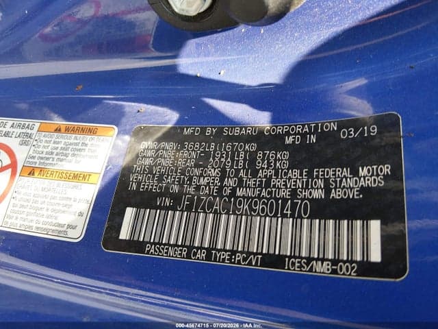 2019 SUBARU BRZ LIMITED 9