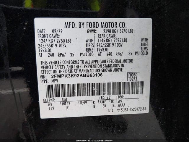 2019 FORD EDGE TITANIUM 9