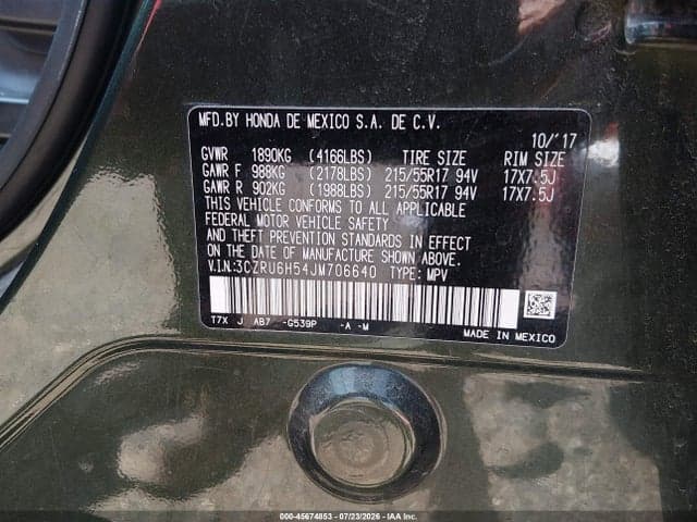 2018 HONDA HR-V EX 9