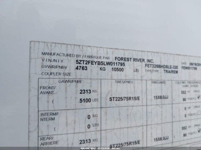 2020 FOREST RIVER OTHER 9