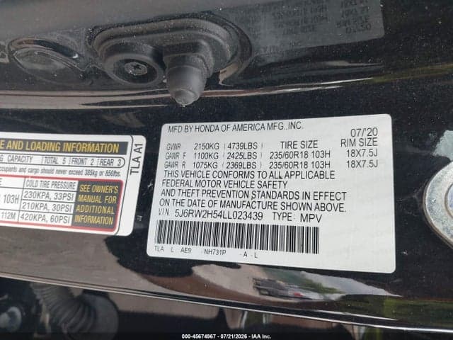 2020 HONDA CR-V AWD EX 9