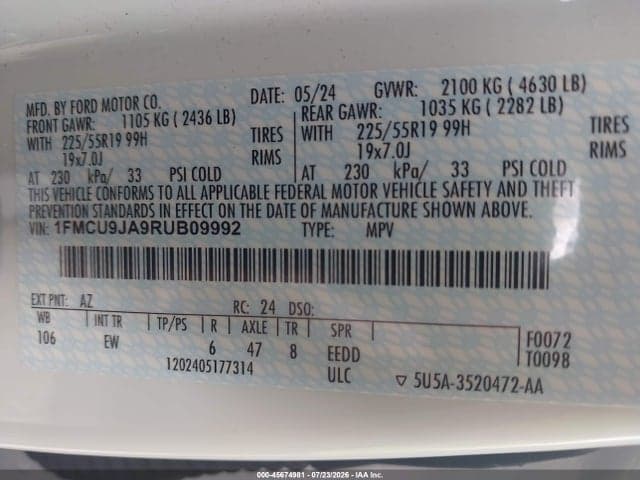 2024 FORD ESCAPE PLATINUM 9