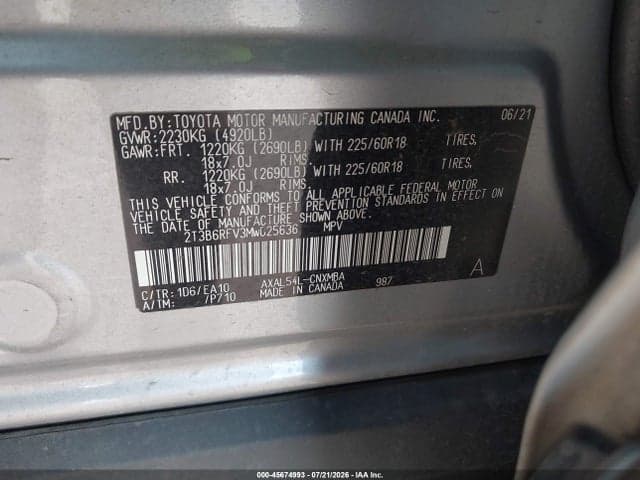 2021 TOYOTA RAV4 HYBRID XLE PREMIUM 9